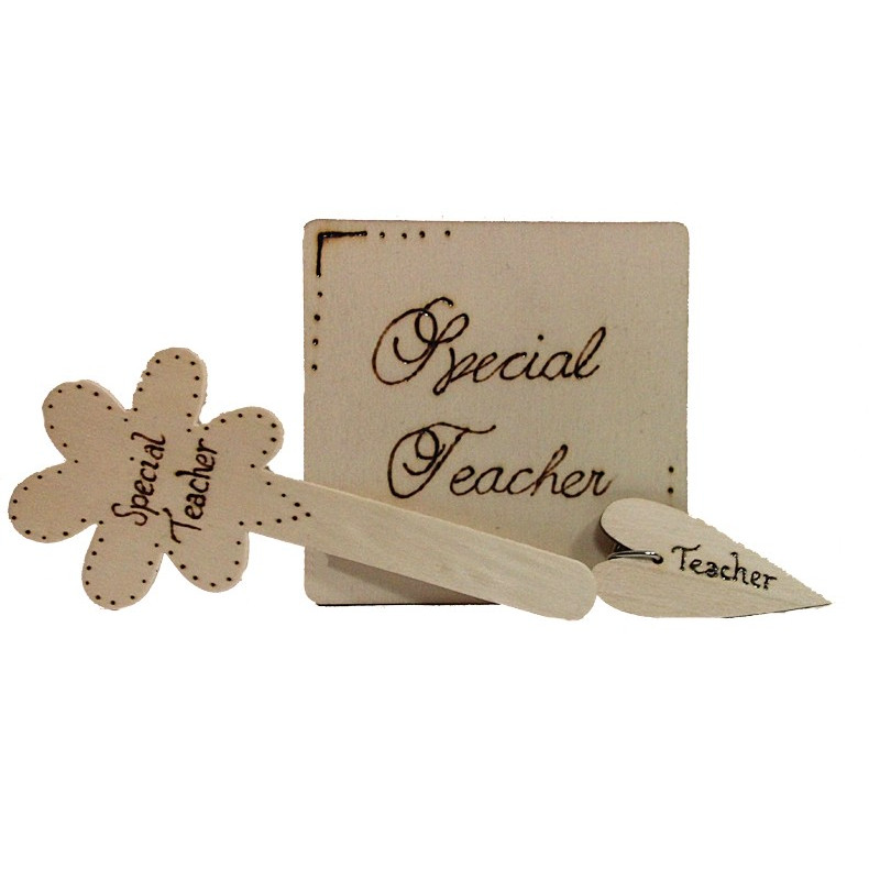 3 piece Gift Set - Teacher Coaster, Flower Bookmark & Keyring
