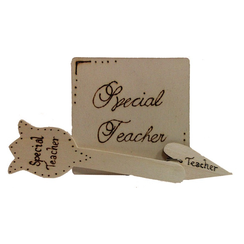 3 piece Gift Set - Teacher Coaster, Tulip Bookmark & Keyring