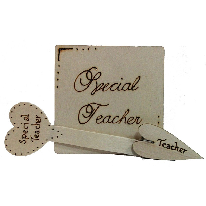 3 piece Gift Set - Teacher Coaster, Heart Bookmark & Keyring