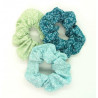 Set of 3 Floral Scrunchies - Greens