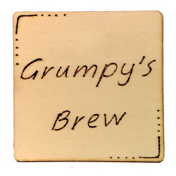 Wooden Drinks Coaster - Grumpys Brew