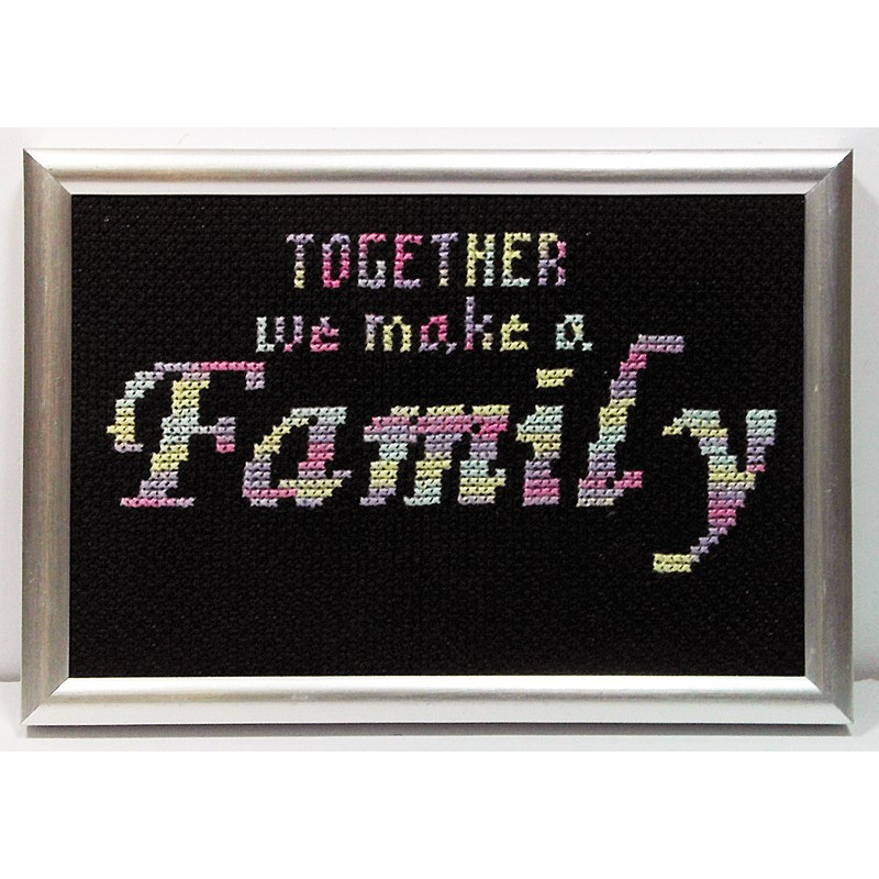 Framed Cross stitch - Together we make a Family