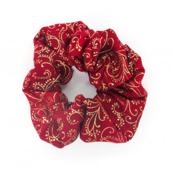 Christmas Red and Gold Swirl Scrunchie