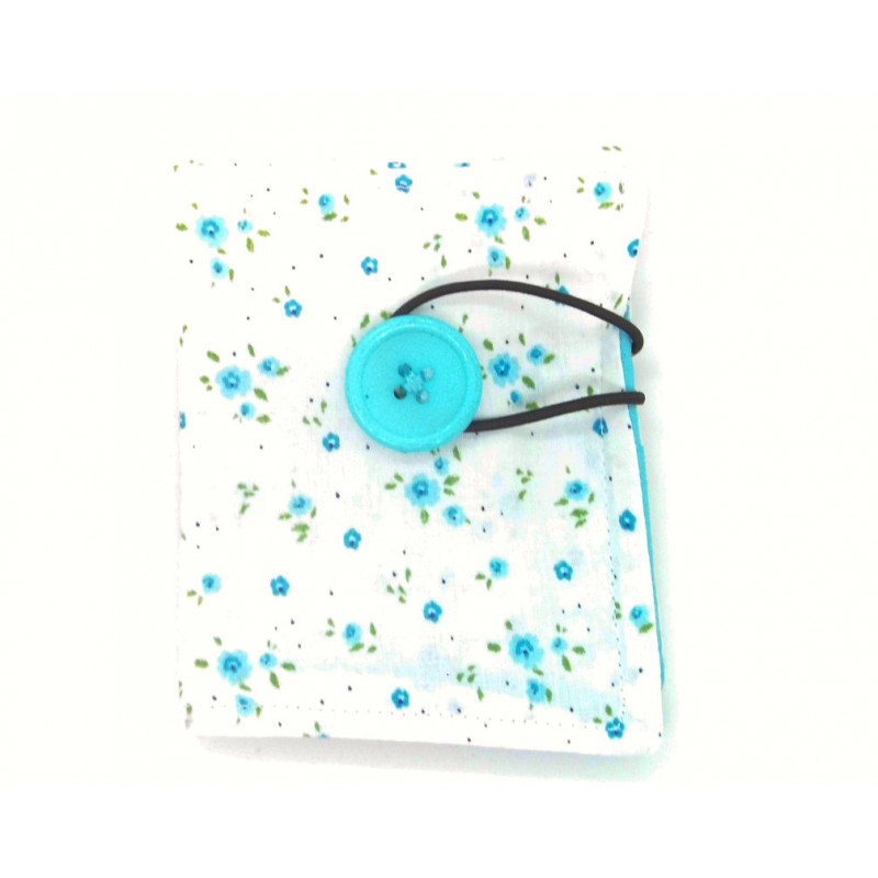 White and Blue Ditsy Floral Sachet Wallet