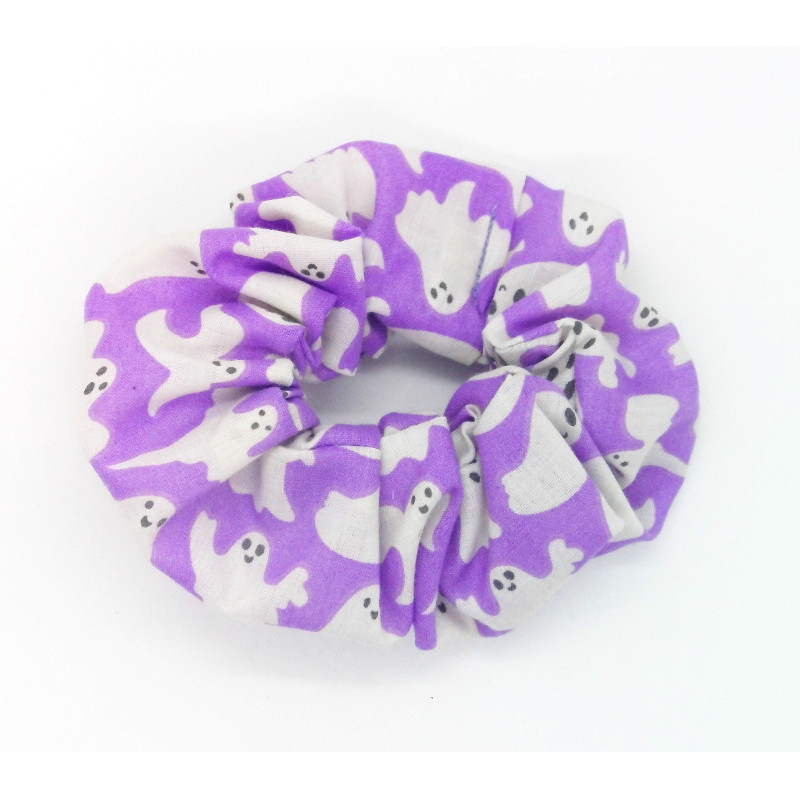 Purple Ghost Halloween Scrunchie