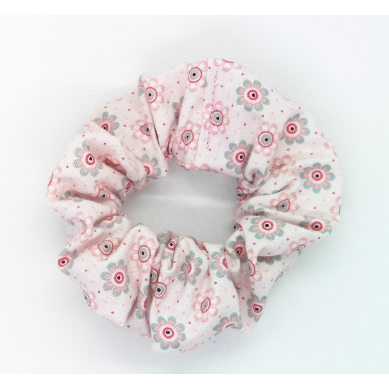 Pink Flower Scrunchie