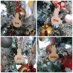 Personalised Wooden Snowman Christmas Decoration