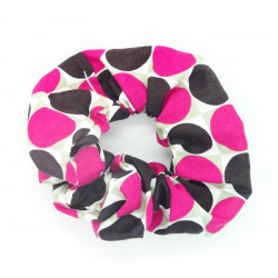 Pink & Black Dot Scrunchie