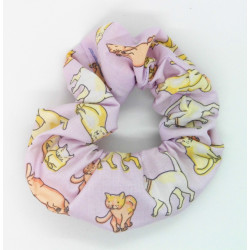 Lilac Cats Scrunchie