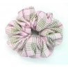 Pink, Brown, White and Wine Small Pattern Tartan Mega Scrunchie