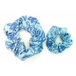 Blue Floral Mother and Daughter Matching Scrunchie Set