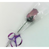 Single Wooden Rose - White and Purple Glitter