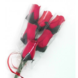 Wooden Rose Bouquet - Red
