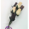 Wooden Rose Bouquet - Dark Purple & White