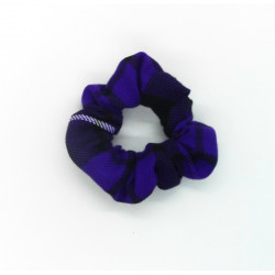 Purple, Black and White Tartan Mini Scrunchie
