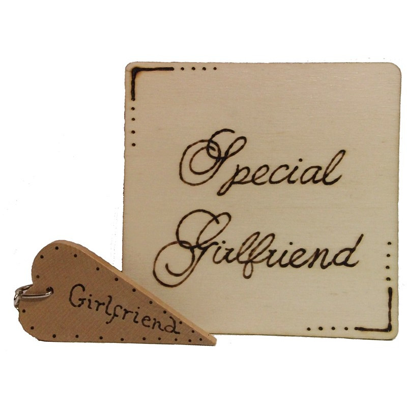 2 Piece Gift Set - Girlfriend Coaster & Keyring
