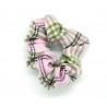Pink, Brown, White & Wine Small Pattern Tartan Mini Scrunchie