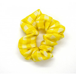 Yellow Gingham Mini Scrunchie