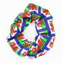 Navy Welsh - Wales Flag Scrunchie