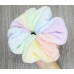 Rainbow Fleece Mega Scrunchie