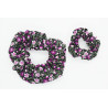 Black & Pink Floral Mother and Daughter Matching Scrunchie Set