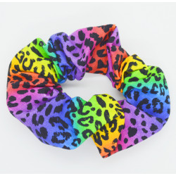 Rainbow Leopard Print Scrunchie