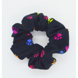 Black Paw Print Mini Scrunchie