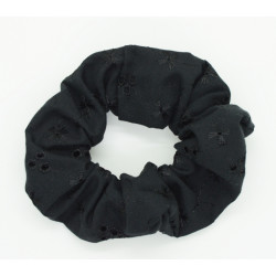Black Broderie Anglaise Scrunchie