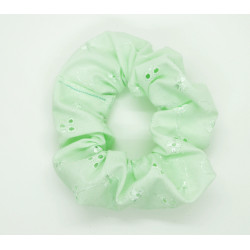 Mint Broderie Anglaise Scrunchie