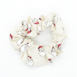 Christmas Cream Santa Scrunchie