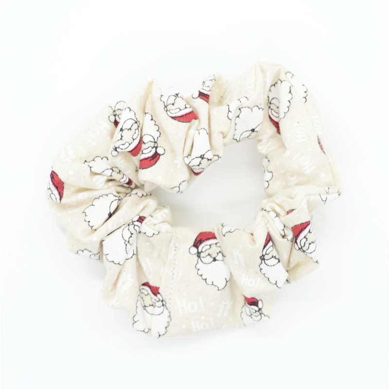 Christmas Cream Santa Scrunchie
