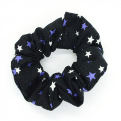 Glow in the Dark Black Stars Halloween Mini Scrunchie