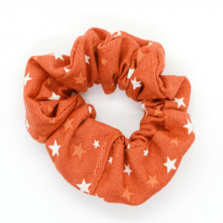 Glow in the Dark Orange Stars Halloween Mini Scrunchie