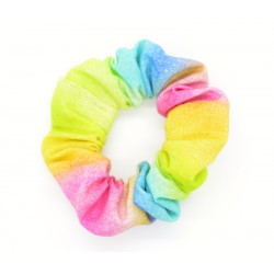 Rainbow Water Colour Mini Scrunchie