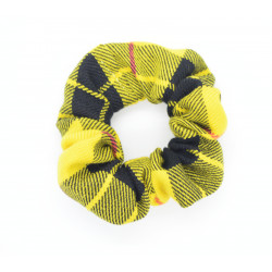 Yellow Tartan Mini Scrunchie
