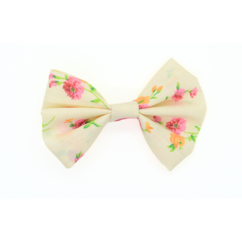 Peach, Orange & Pink Floral Hair Bow