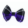 Purple, Black and White Tartan Hair Bow