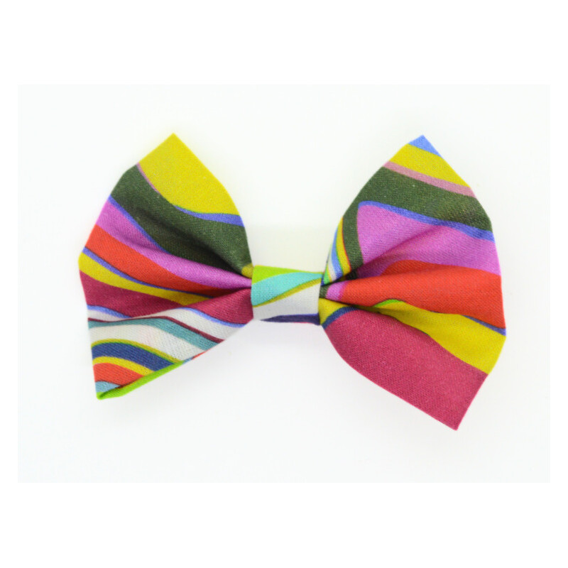 Psychedelic Rainbow Stripes Hair Bow
