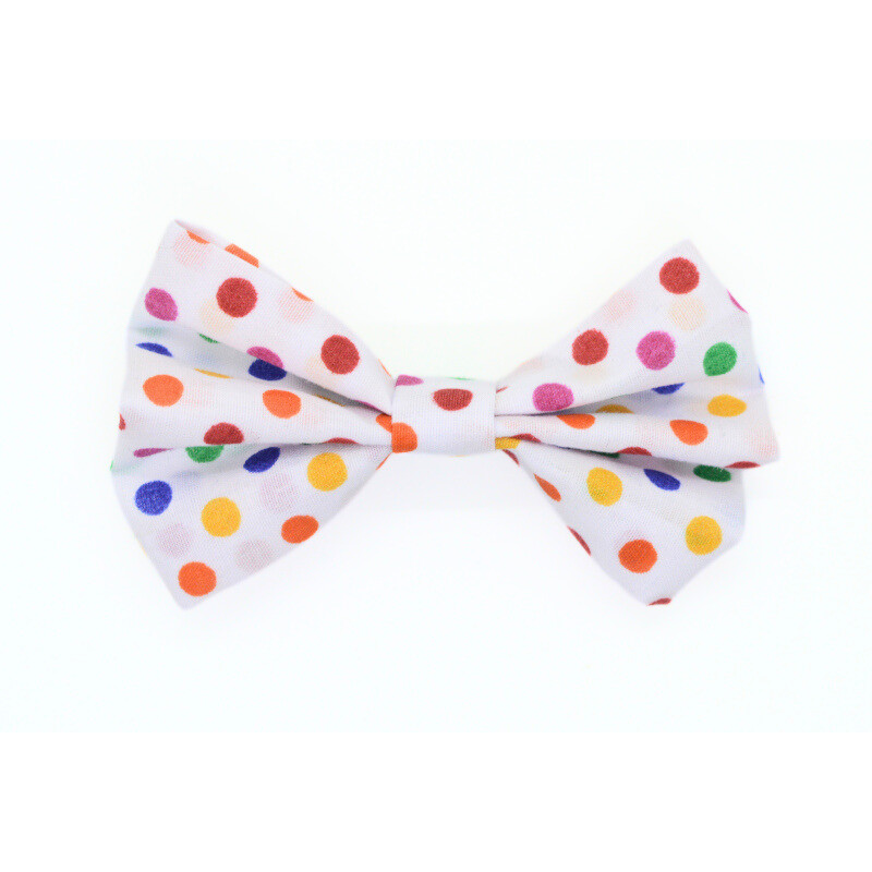 Dark Rainbow Dots Hair Bow