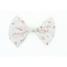 White & Pink Ditsy Floral Hair Bow