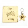 2 Piece Gift Set - 40th Birthday Coaster & Keyring