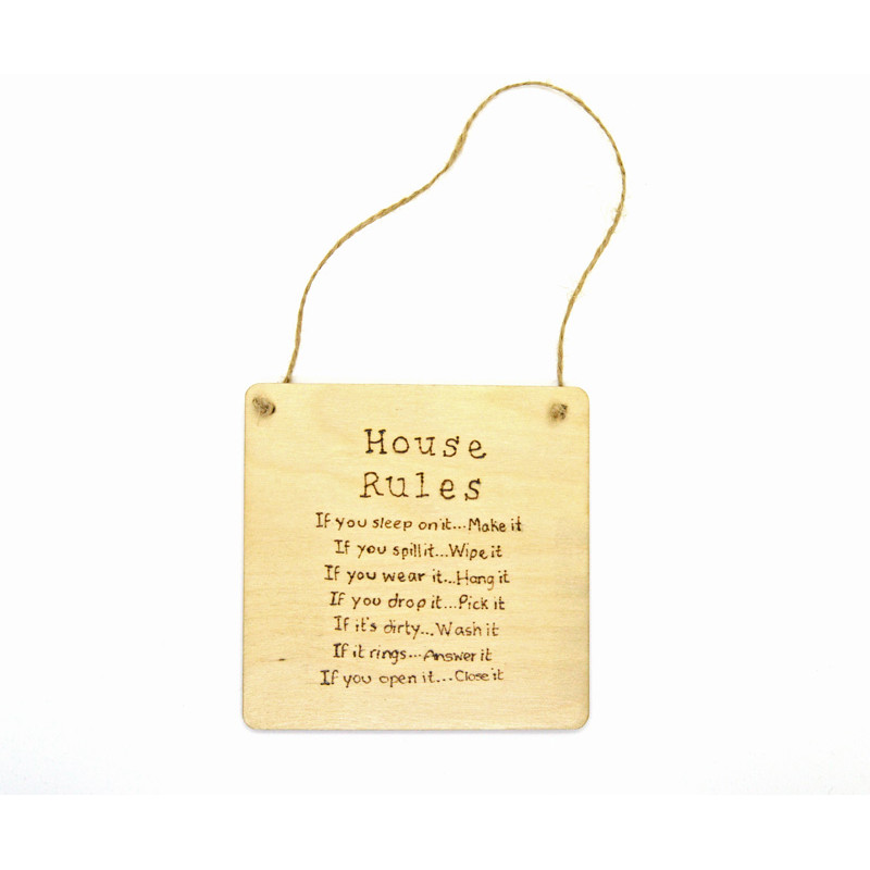 House Rules Plaque