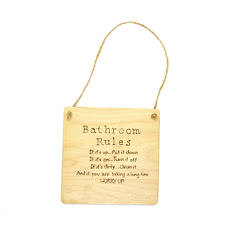 Bathroom Rules Plaque