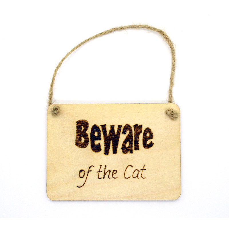 Rectangular Plaque - Beware of the Cat