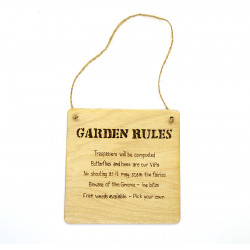 Garden Rules Plaque