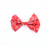 Christmas Red & White Snowflake Hair Bow