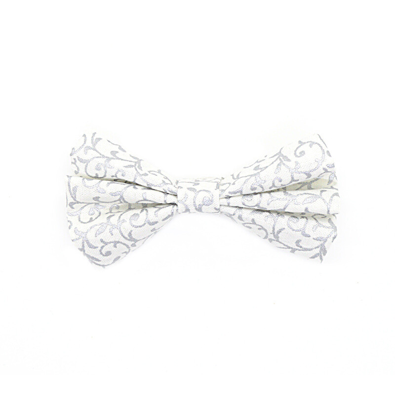 Christmas White & Silver Hair Bow