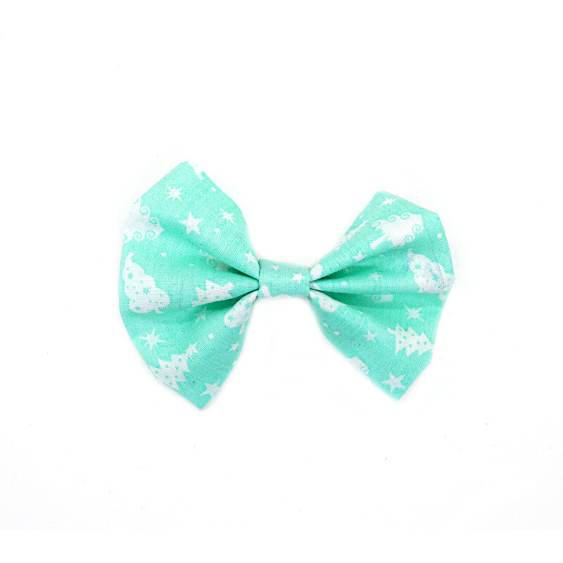 Christmas Tree Aqua Hair Bow