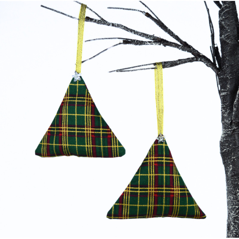 Christmas Scented Tree Decorations - Green Tartan