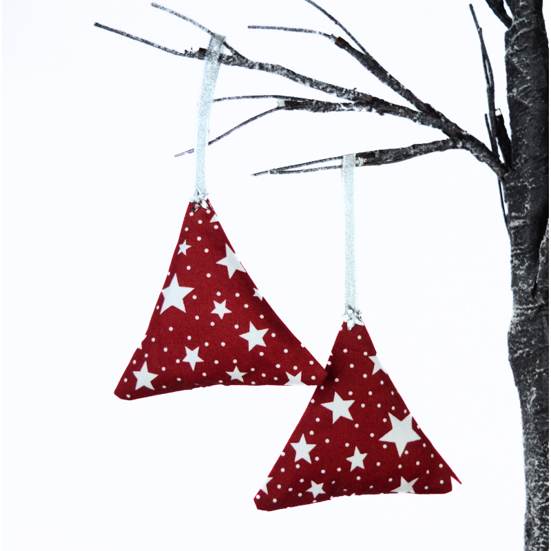 Christmas Scented Tree Decorations - Red & White Stars